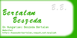 bertalan beszeda business card